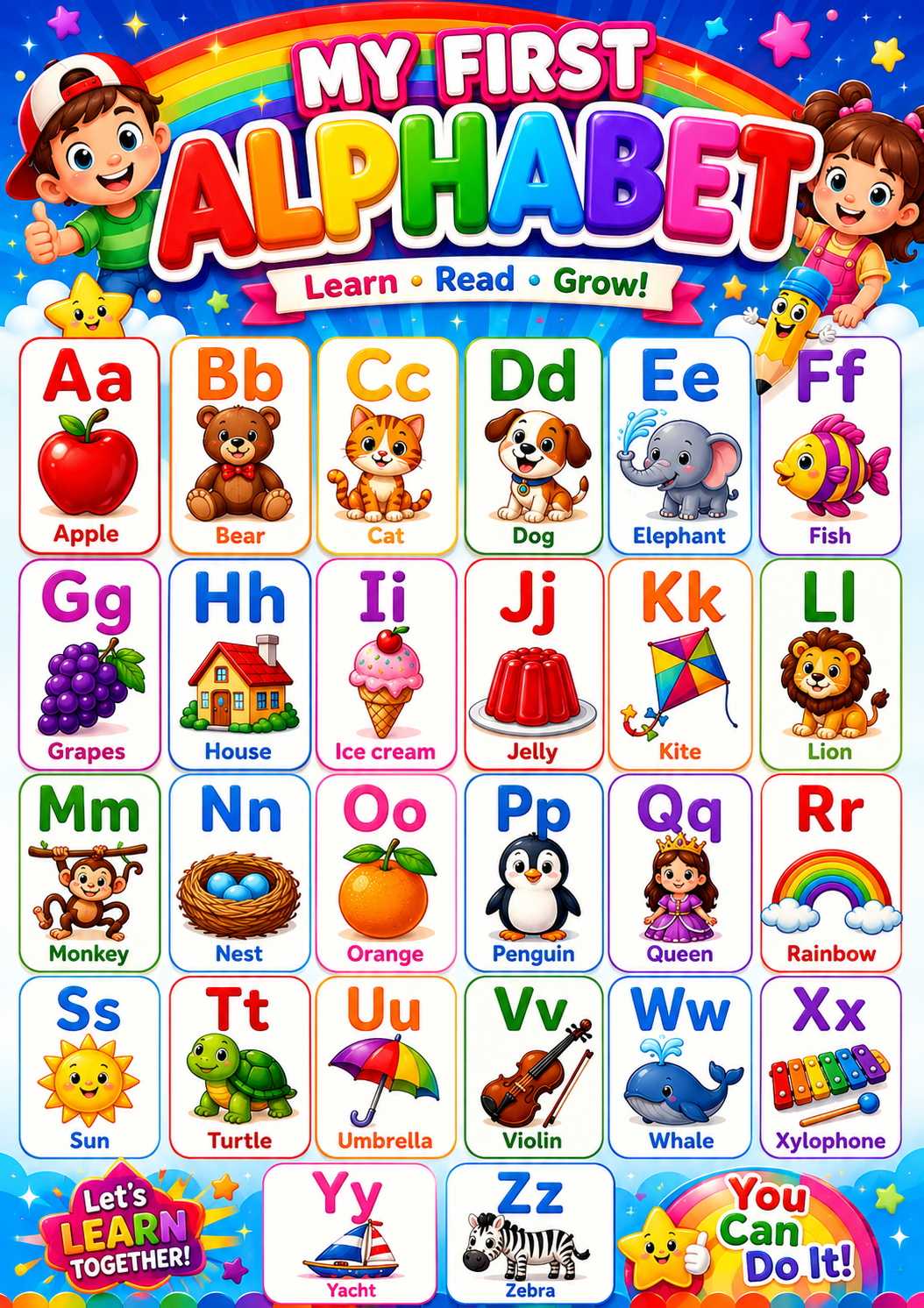 Kids Learning Alphabet – Printable PDF